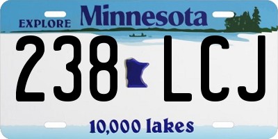MN license plate 238LCJ