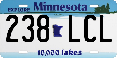 MN license plate 238LCL