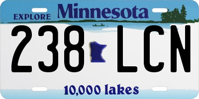 MN license plate 238LCN