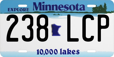 MN license plate 238LCP