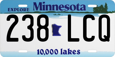 MN license plate 238LCQ