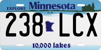 MN license plate 238LCX