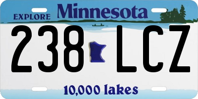 MN license plate 238LCZ