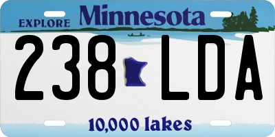 MN license plate 238LDA