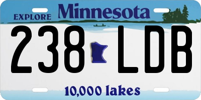 MN license plate 238LDB