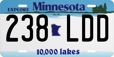 MN license plate 238LDD