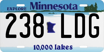 MN license plate 238LDG