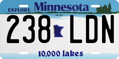 MN license plate 238LDN