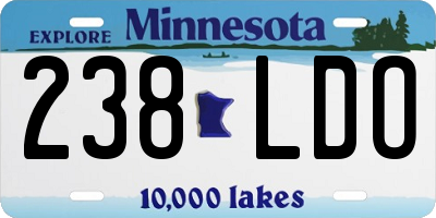 MN license plate 238LDO
