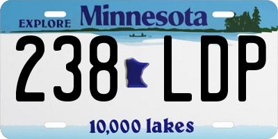 MN license plate 238LDP