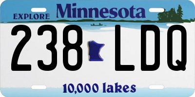 MN license plate 238LDQ