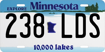 MN license plate 238LDS