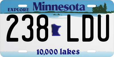 MN license plate 238LDU