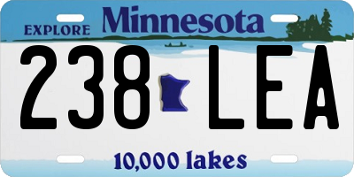 MN license plate 238LEA