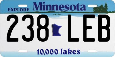 MN license plate 238LEB