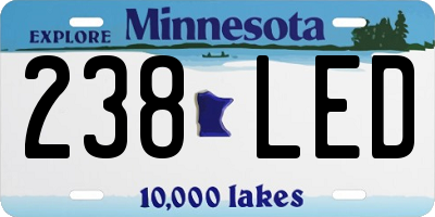 MN license plate 238LED
