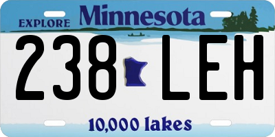 MN license plate 238LEH