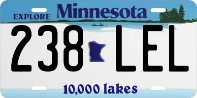 MN license plate 238LEL