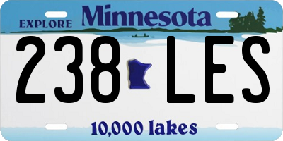 MN license plate 238LES