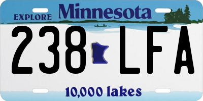 MN license plate 238LFA