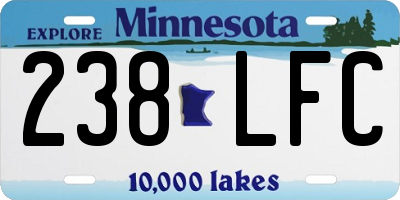 MN license plate 238LFC