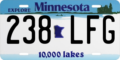 MN license plate 238LFG