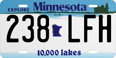 MN license plate 238LFH