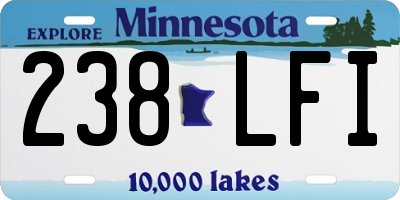 MN license plate 238LFI