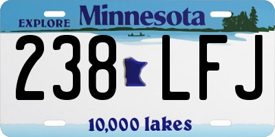 MN license plate 238LFJ