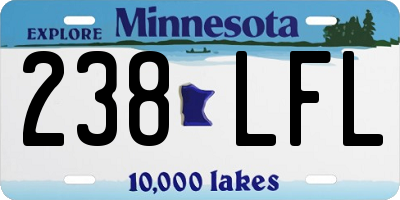 MN license plate 238LFL