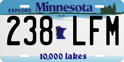 MN license plate 238LFM