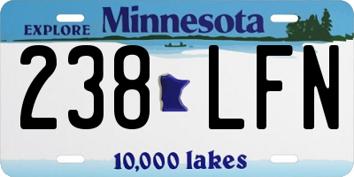 MN license plate 238LFN