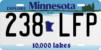 MN license plate 238LFP