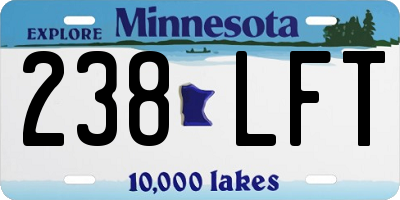 MN license plate 238LFT
