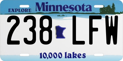 MN license plate 238LFW