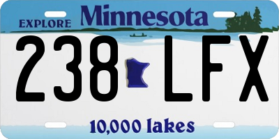 MN license plate 238LFX