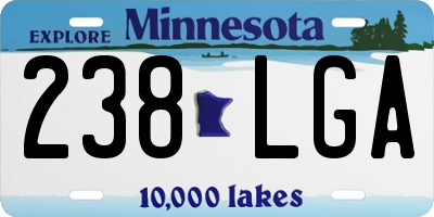 MN license plate 238LGA
