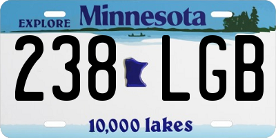 MN license plate 238LGB