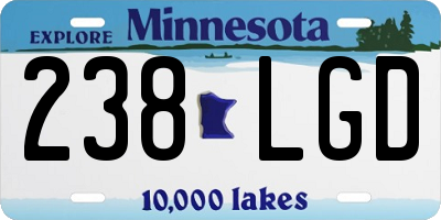 MN license plate 238LGD