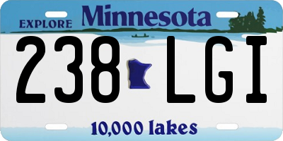 MN license plate 238LGI