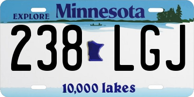 MN license plate 238LGJ