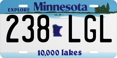 MN license plate 238LGL