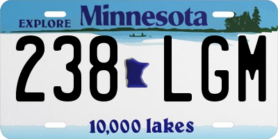 MN license plate 238LGM