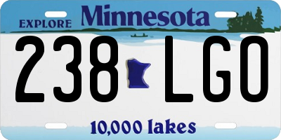 MN license plate 238LGO