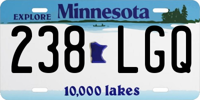 MN license plate 238LGQ