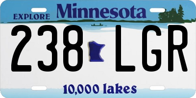 MN license plate 238LGR