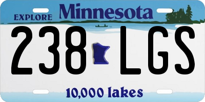 MN license plate 238LGS