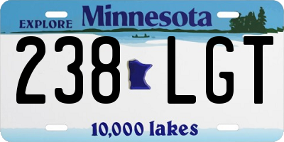MN license plate 238LGT