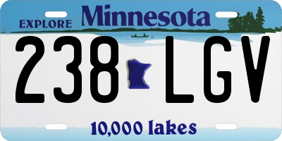 MN license plate 238LGV