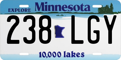 MN license plate 238LGY